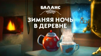 Баланс. Зимняя ночь в деревне